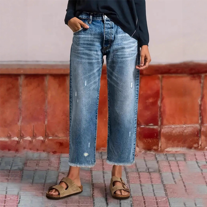 Aberjean | Jeans Retro Cropped a Gamba Dritta