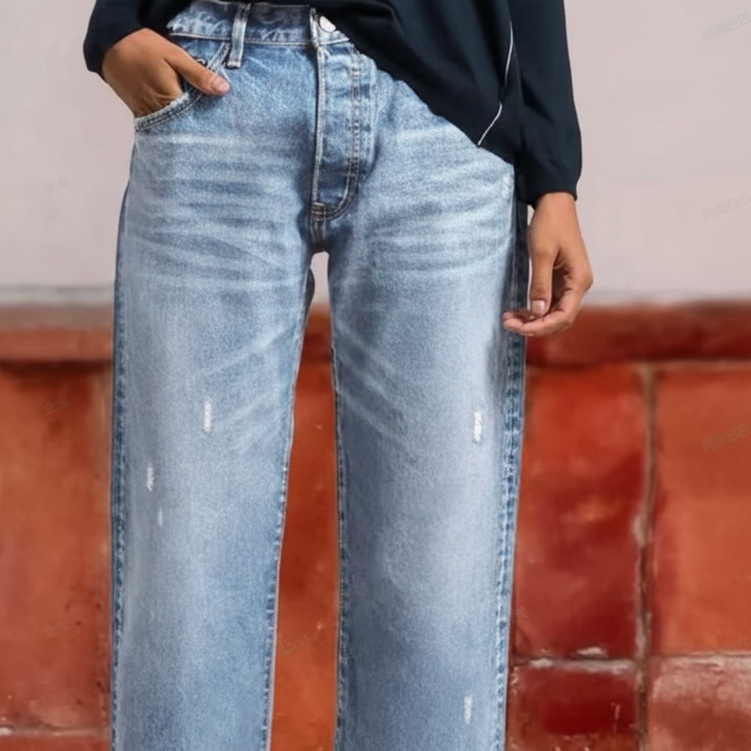 Aberjean | Jeans Retro Cropped a Gamba Dritta
