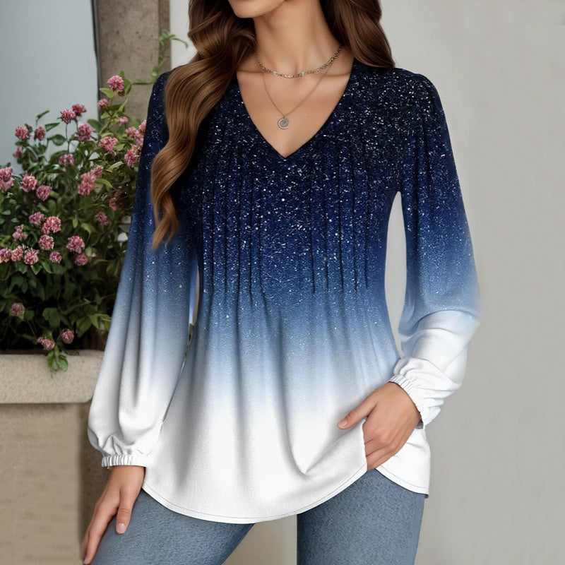 Lässige Bluse Mit Farbverlauf