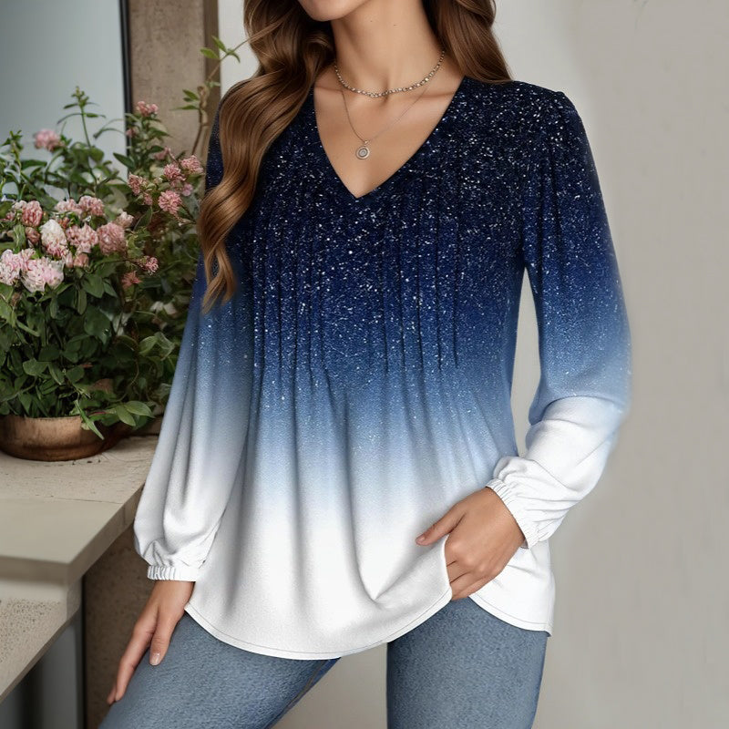 Lässige Bluse Mit Farbverlauf